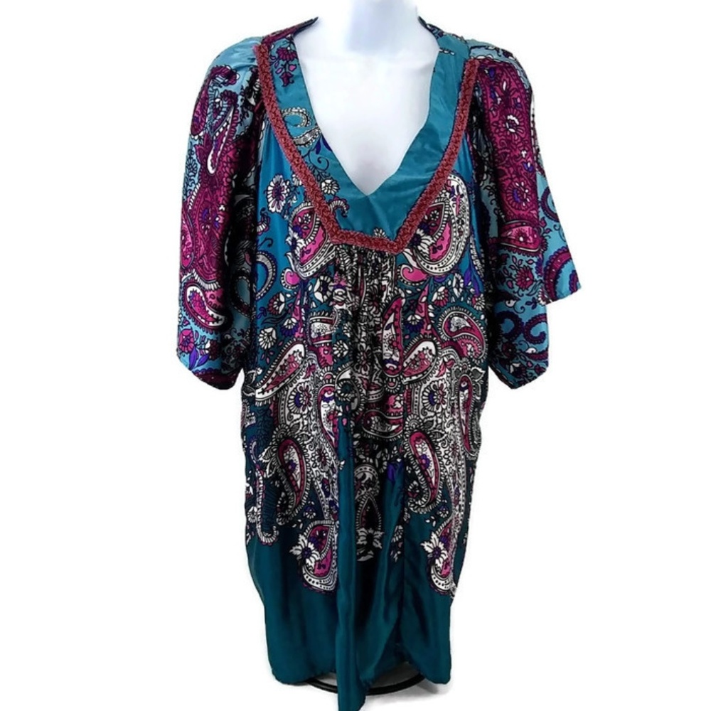ny collection Women Plus Size Paisley Boho Blouse Size 1x